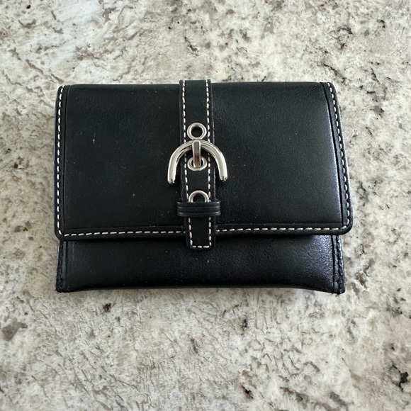 COACH Black Leather Wallet with Silver Buckle Excellent Condition - Picture 3 of 12